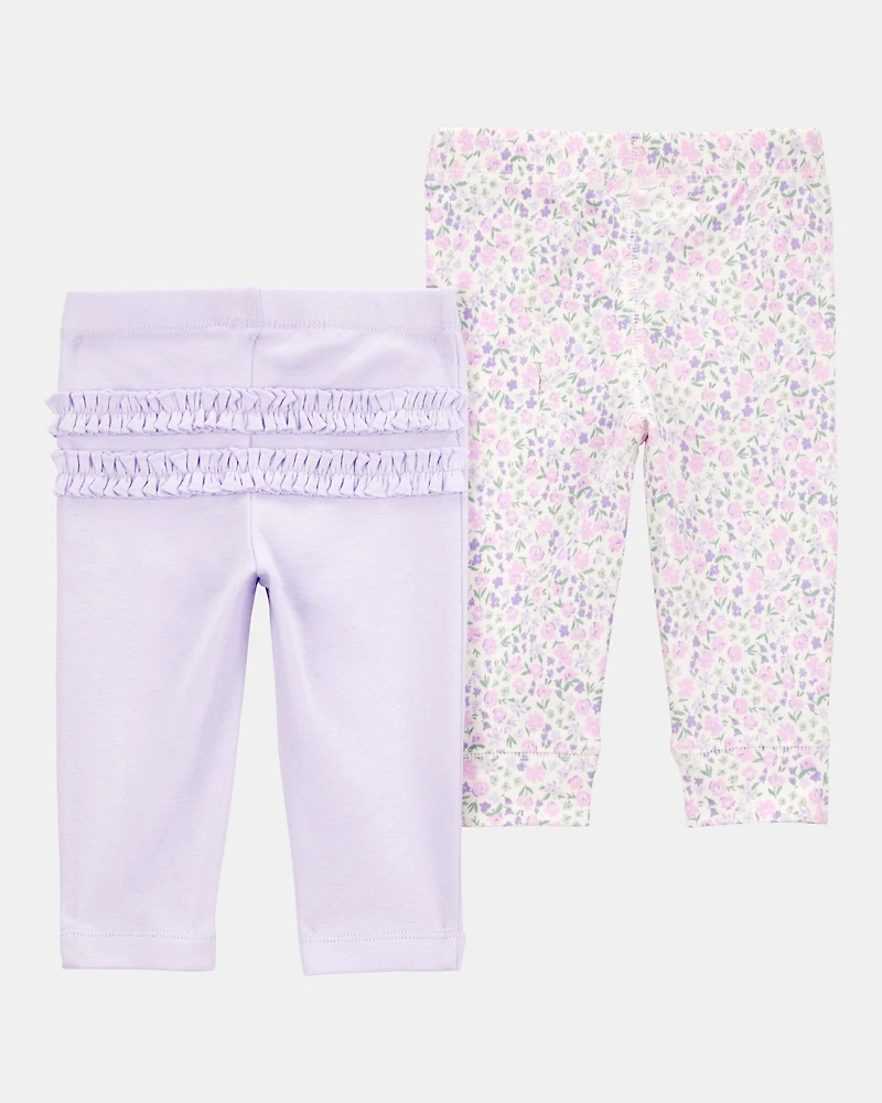 Baby Girl Floral 2-Pack Pants
