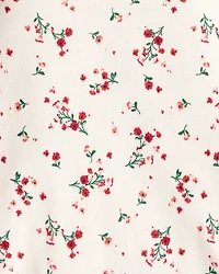 Baby Girl 3-Piece Floral Merry Cotton Bodysuits & Pant Set - White/Red