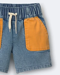 Toddler Colourblock Long-Line Short Denim