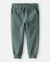 Toddler Boy Solid Fleece Cotton Jogger - Green
