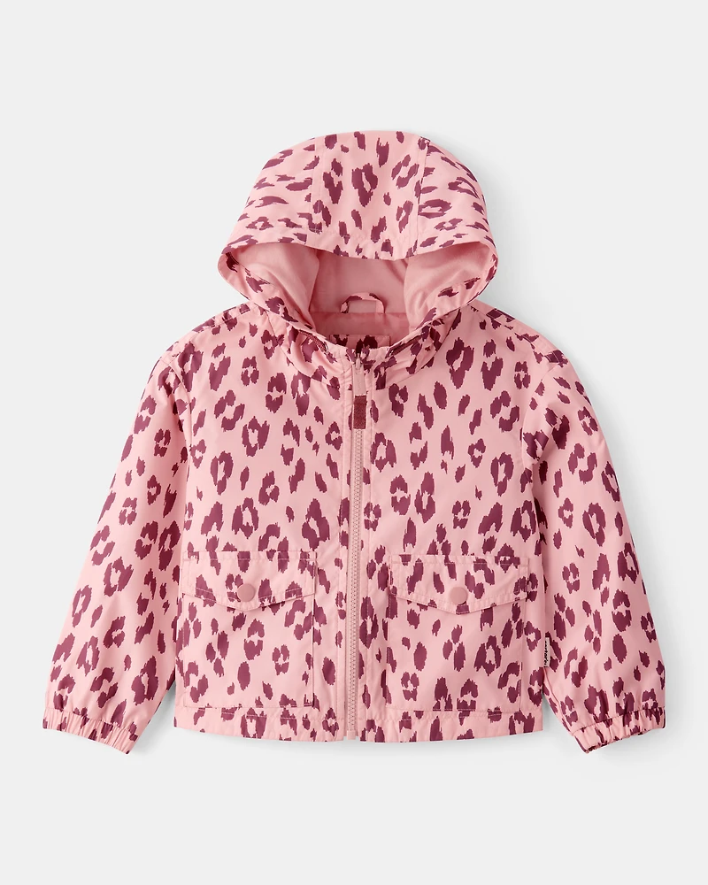 Baby Girl Leopard Print Windbreaker - Pink