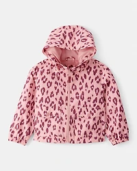 Baby Girl Leopard Print Windbreaker - Pink