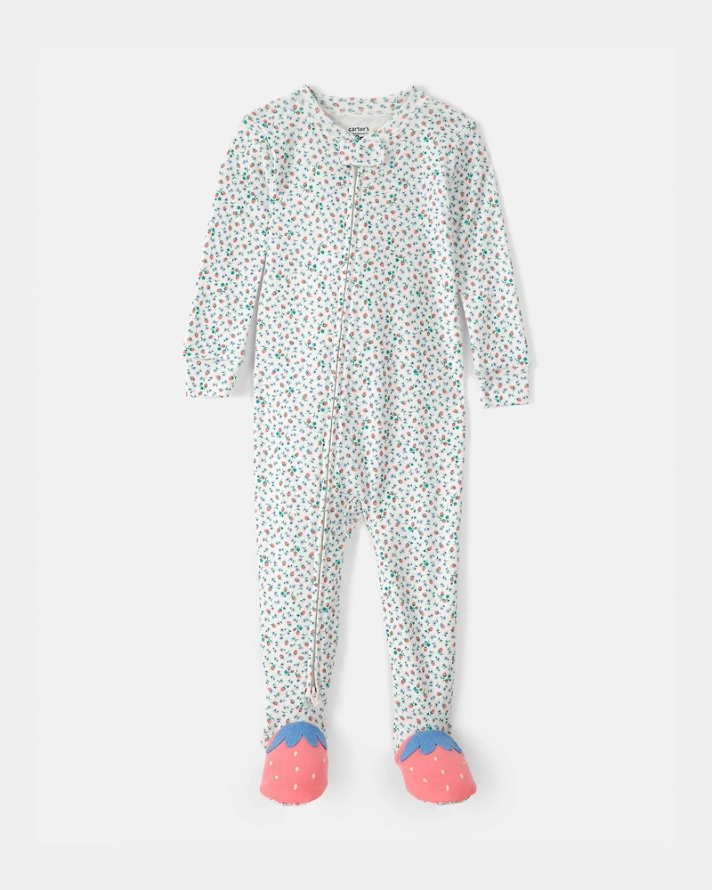 Baby Girl Strawberry 100% Cotton Snug Fit 1-Piece Pyjama Set