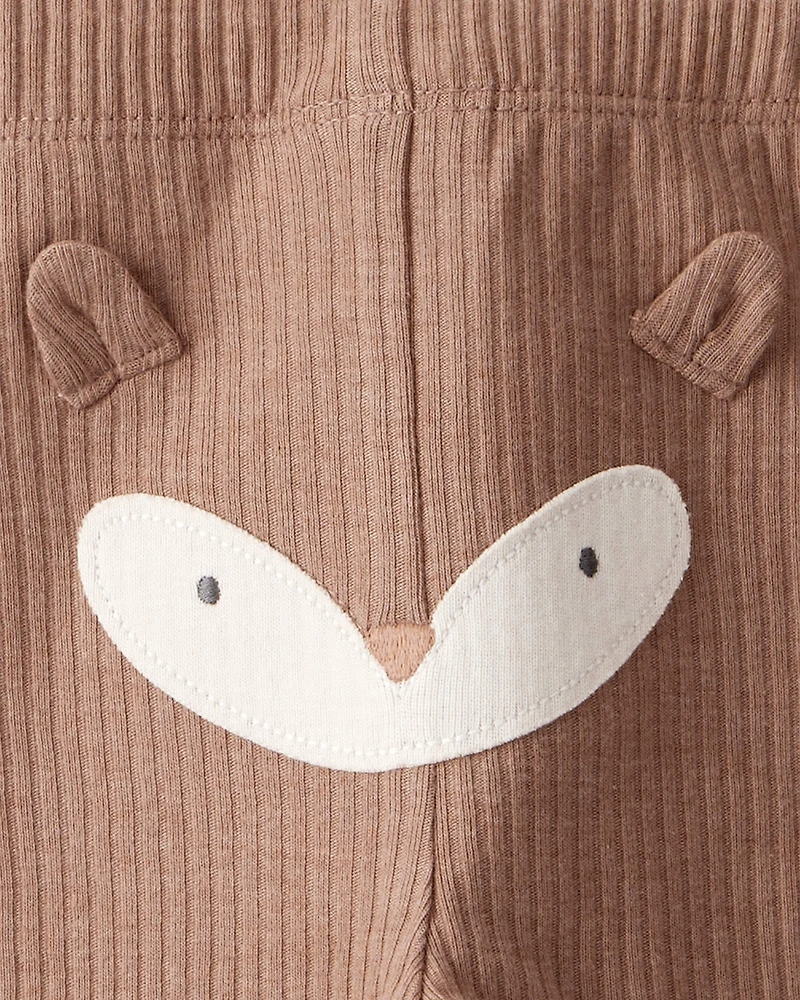 Baby Boy 3-Piece Fox Print Long-Sleeve Bodysuits & Pant Set - White/Brown