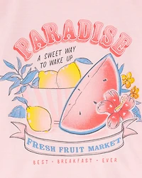 Girls 2-Piece Fruit Print Loose Fit Pyjamas
