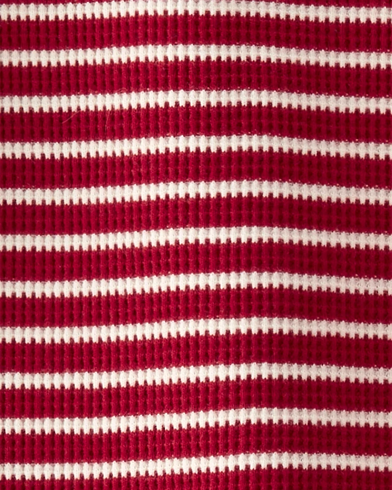 Toddler Organic Cotton Waffle Knit Striped Pyjamas Set