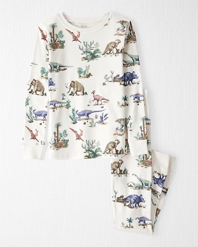 Kid Dinosaur Print Organic Cotton 2-Piece Pyjamas