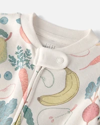 Baby Organic Cotton Sleeper Pyjama Veggie Fruit Print