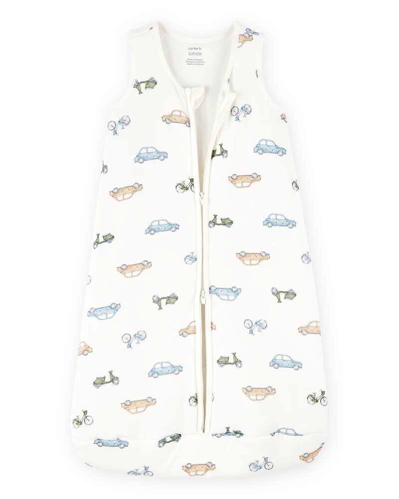 Baby Boy 2-Way Zip Cars PurelySoft Wearable Blanket - Ivory