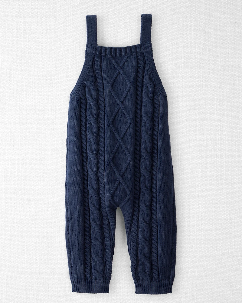 Baby Organic Cotton Cable Knit Overalls