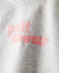 Baby Girl 3-Piece 'Petit Amour' Polka Dot Cardigan Outfit Set - Pink