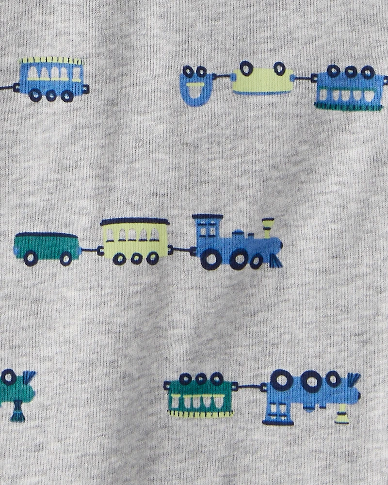 Baby Boy 5-Pack Train Multipack Bodysuits - Green/Blue