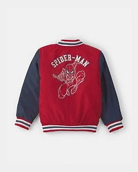 Kid Spider-Man Bomber Fashion Jacket - Red