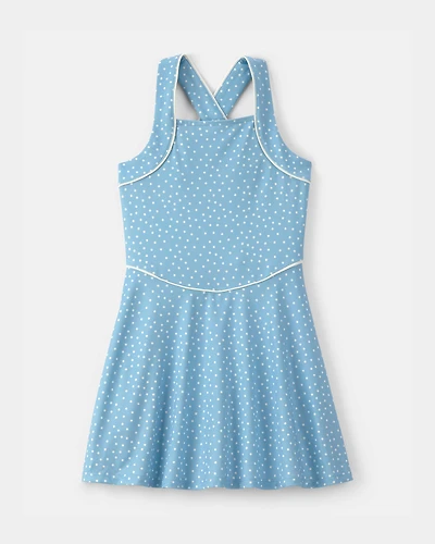 Girls Polka Dot Active Dress - Blue