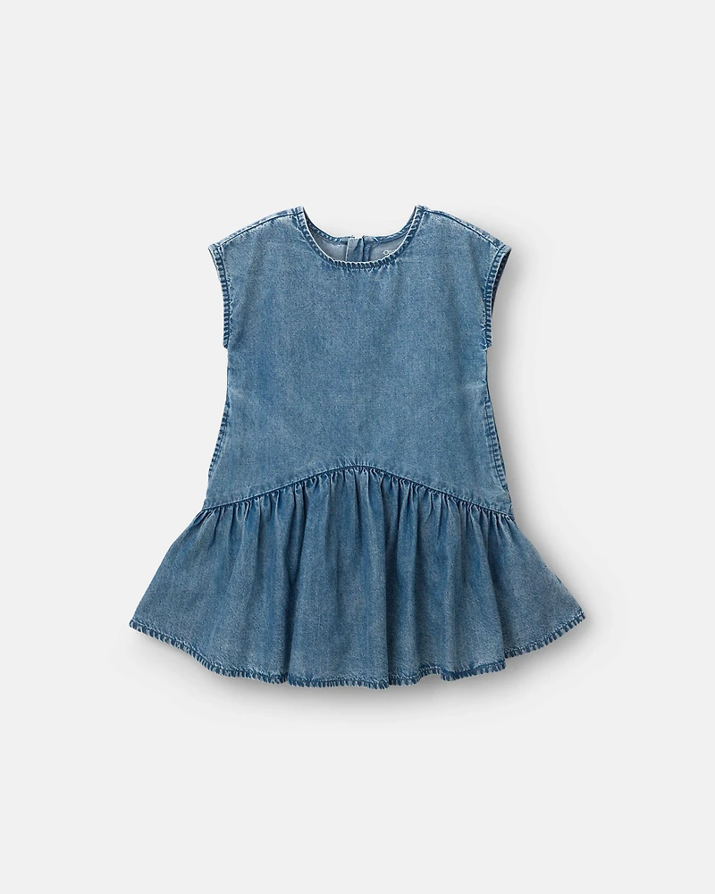 Toddler Girl Asymmetrical Drop-Waist Dress Chambray