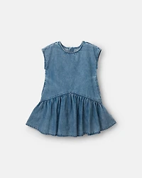 Toddler Girl Asymmetrical Drop-Waist Dress Chambray