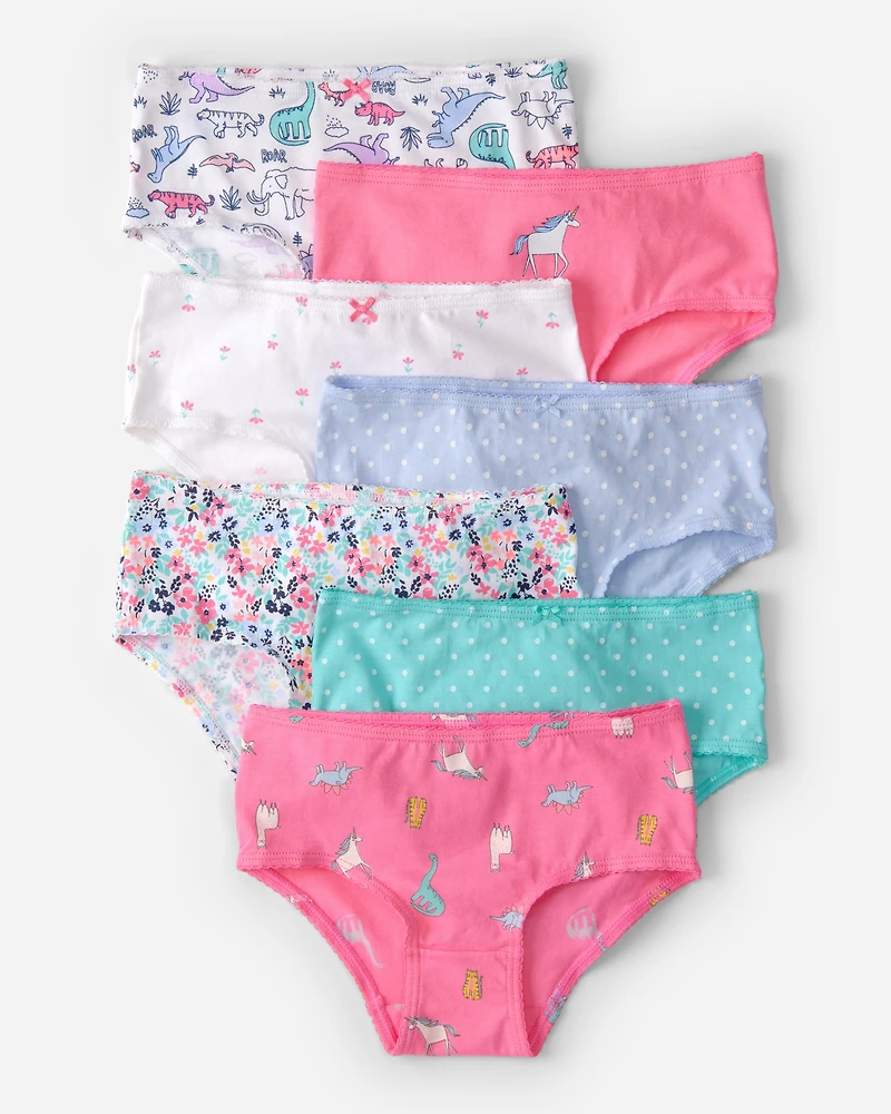 Girls 7-Pack Animal Print Brief Underewear