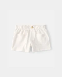 Toddler Girl 2-Piece Shell Top & Short Set - Yellow/White