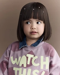 Toddler Girl Watch This!' Shapes Dolman-Sleeve Sweatshirt - Mauve