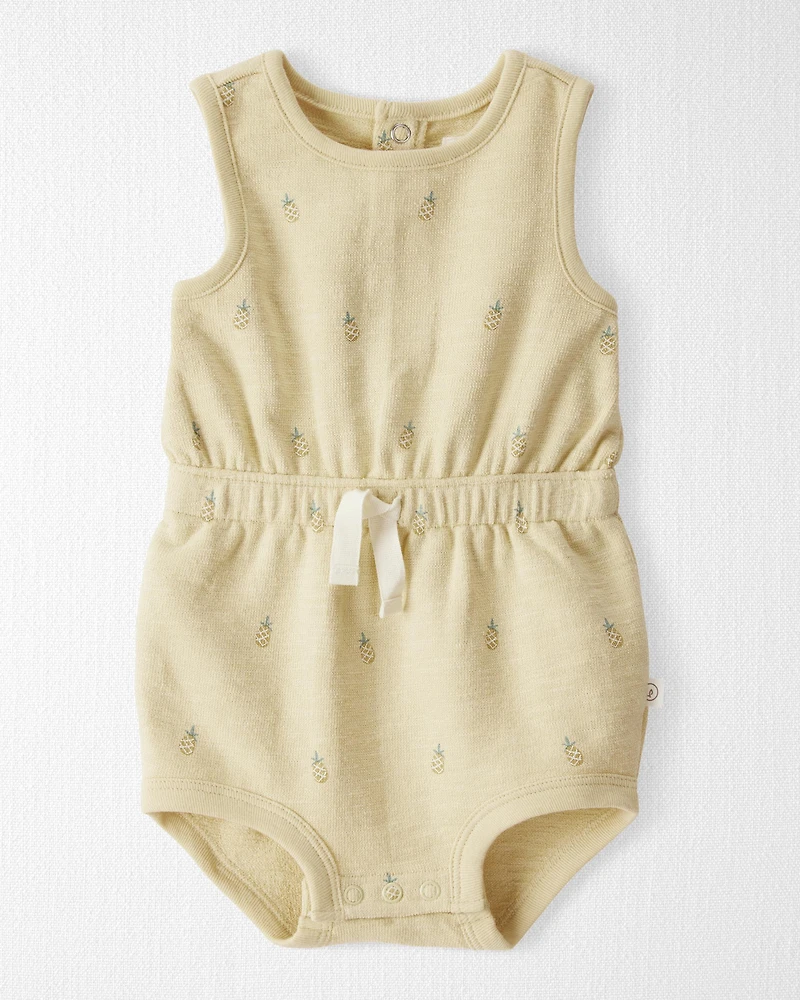 Baby Girl Organic Cotton Pineapple-Print Romper