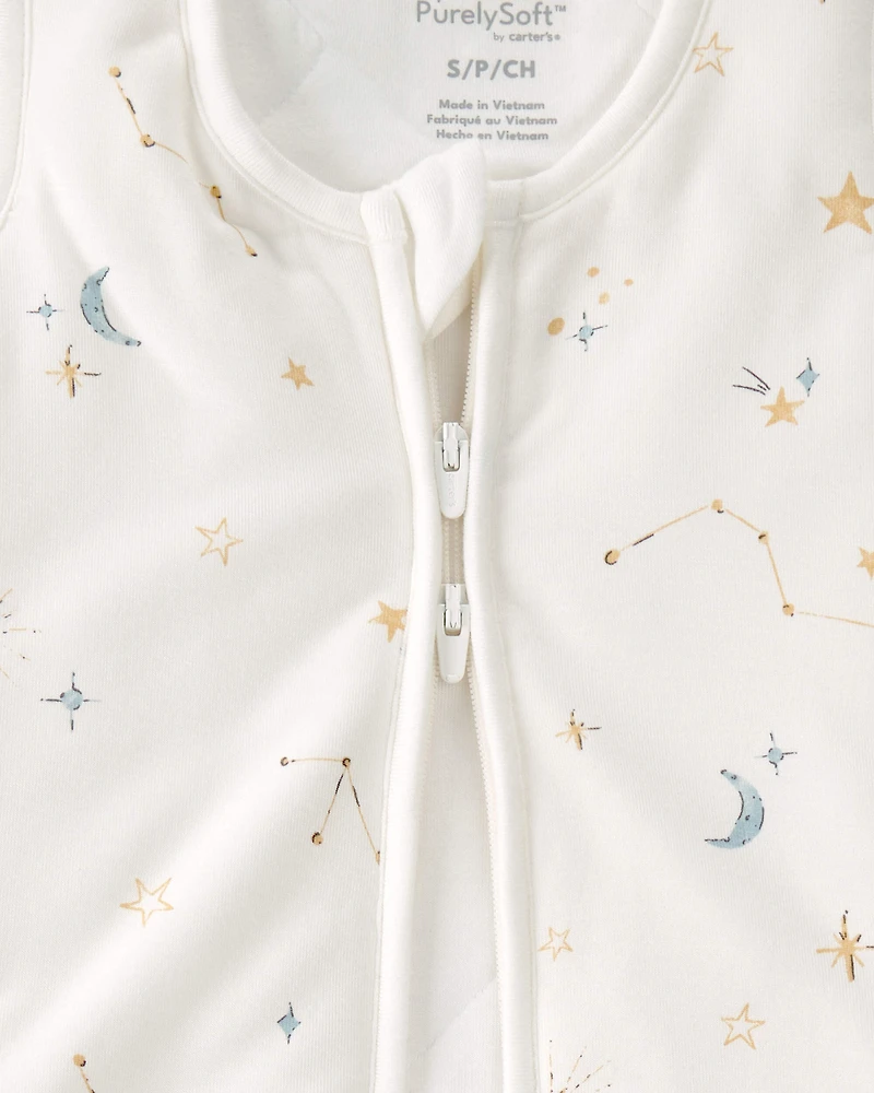 Baby Constellation 2-Way Zip Wearable Blanket - White