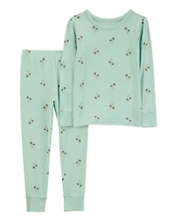 Toddler Palm Tree Print PurelySoft 2-Piece Pyjamas - Mint
