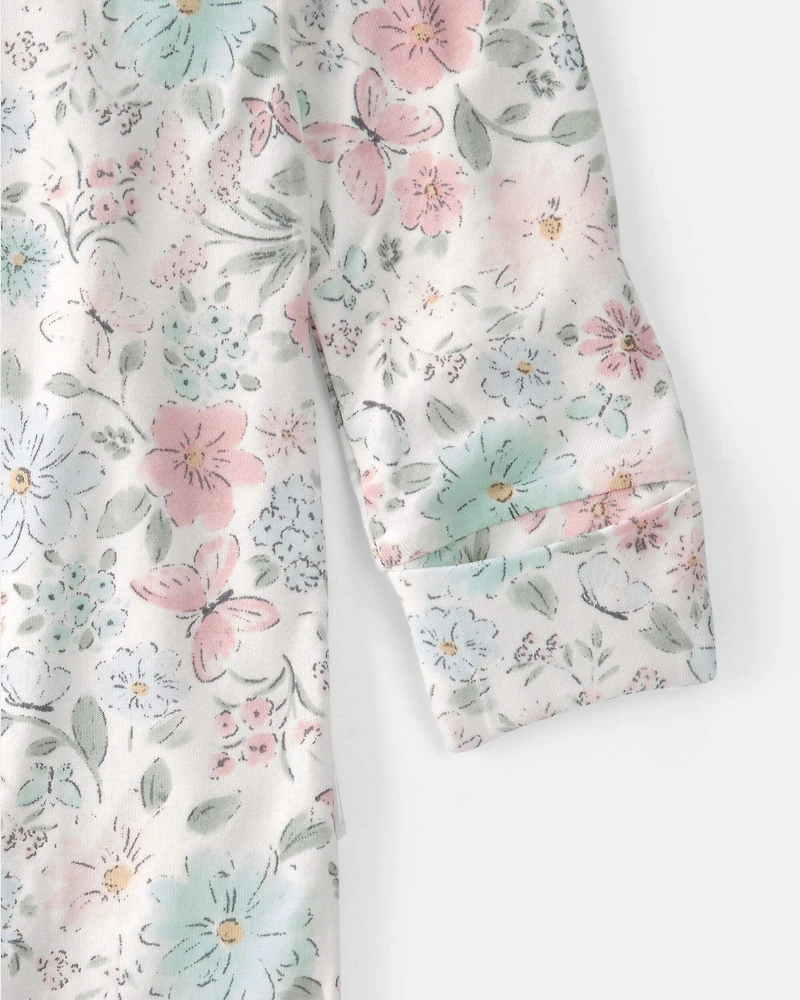 Baby Girl Butterfly Garden 2-Way Zip PurelySoft Sleeper Pyjama
