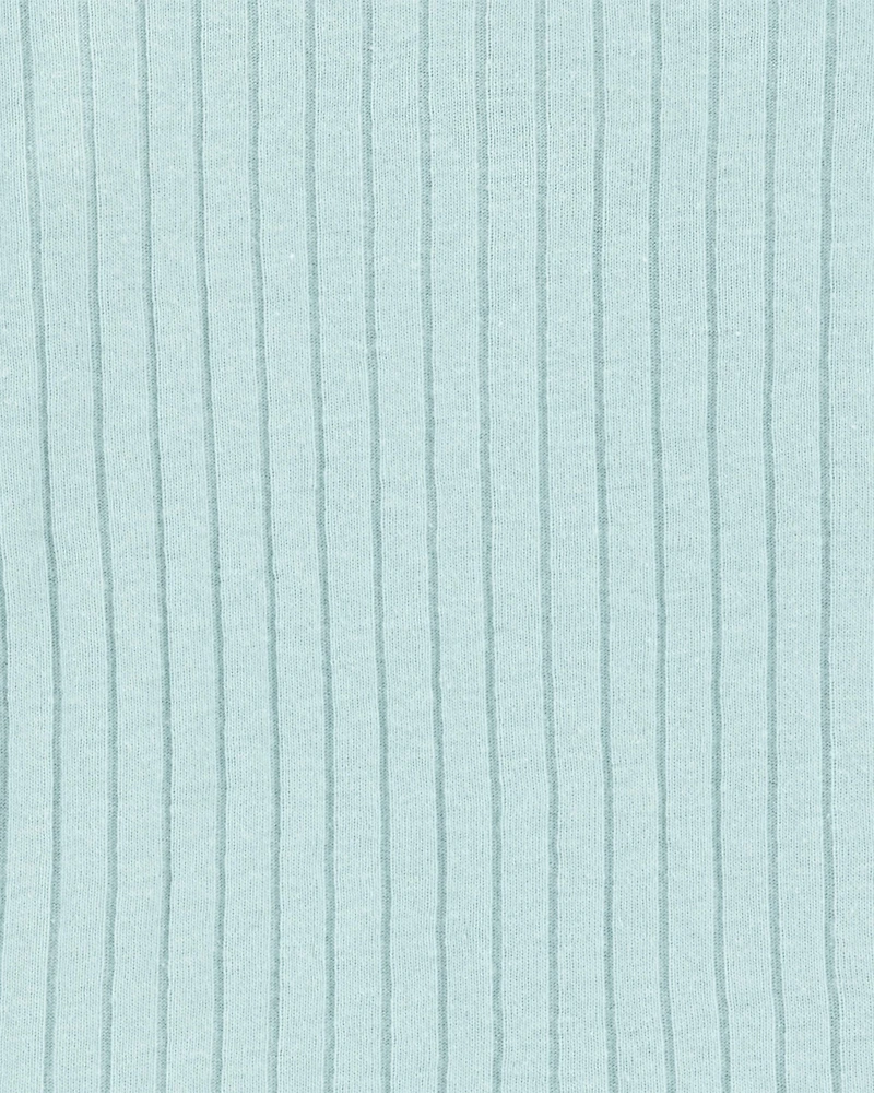 Toddler Ribbed Cotton Blend 2-Piece Pyjamas - Teal