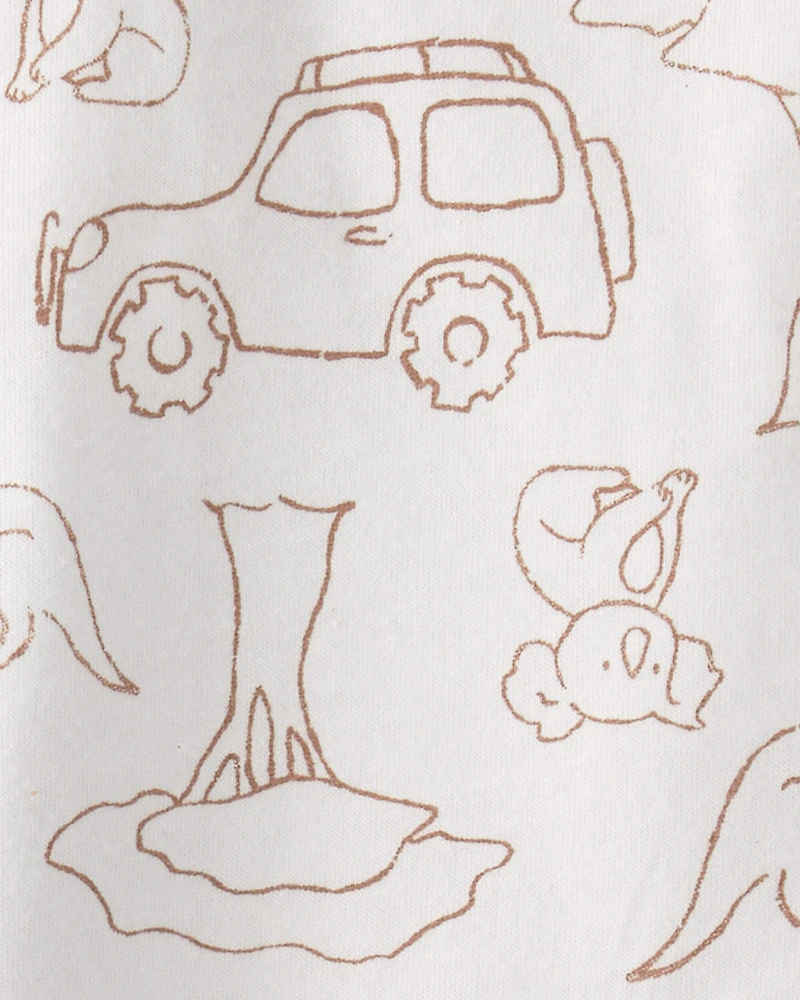 Baby Boy 2-Piece Short-Sleeve Bodysuit & Short Set - Brown/White