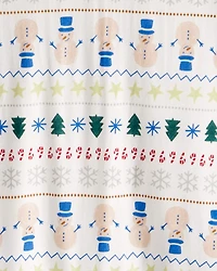 Adult Christmas Fair Isle 100% Cotton Long-Sleeve Snug Fit - White