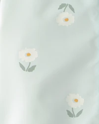 Toddler Girl Flowers Rain Jacket- Blue