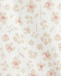Toddler Girl Floral Velour Dress Set - Tan