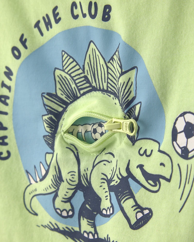 Toddler Boy 'Captain Of The Club' Dinosaur Graphic Tee - Green