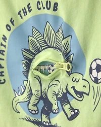 Toddler Boy 'Captain Of The Club' Dinosaur Graphic Tee - Green