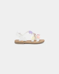Toddler Girl Flower Sandals - White