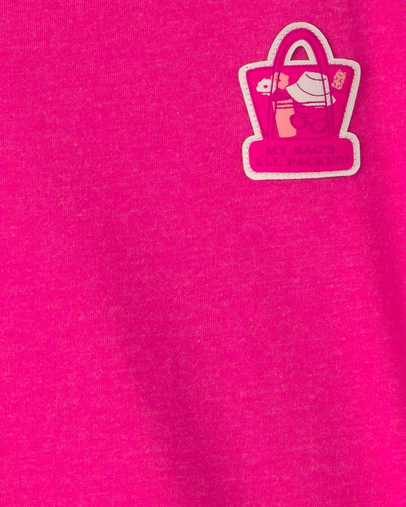 Toddler Girl 'My Bag's All Packed' Summer Graphic Tee - Pink