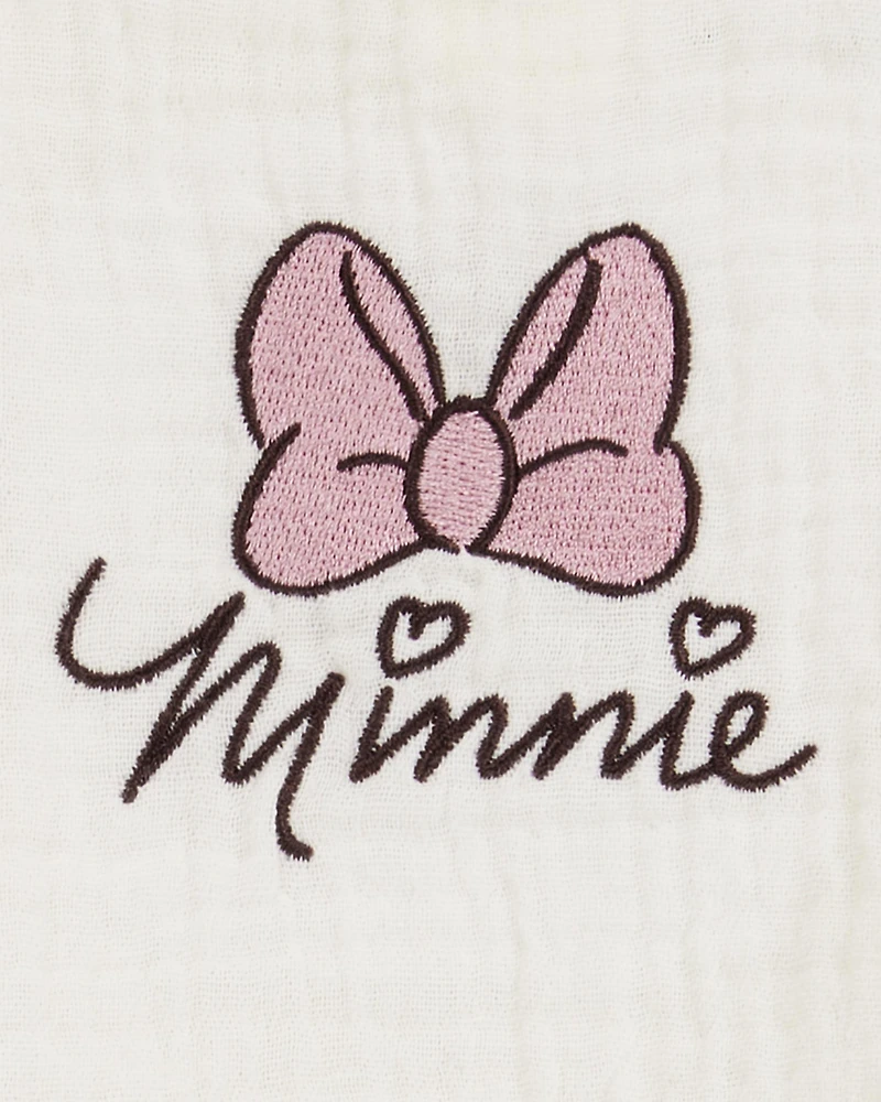 Baby 2-Piece Minnie Mouse Flutter-Sleeve Gauze Top & Short Set - Cream
