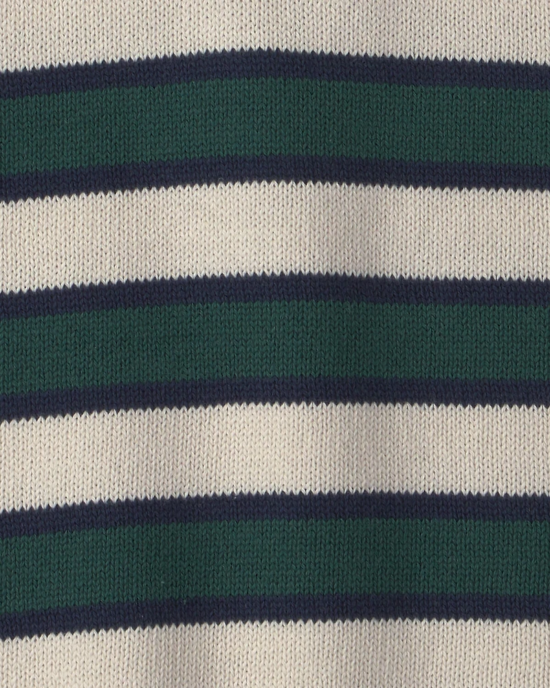 Boys Organic Cotton Sweater Knit Polo Stripes