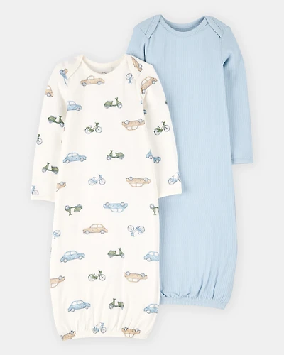 Baby Boy 2-Pack PurelySoft Sleeper Gowns - Blue