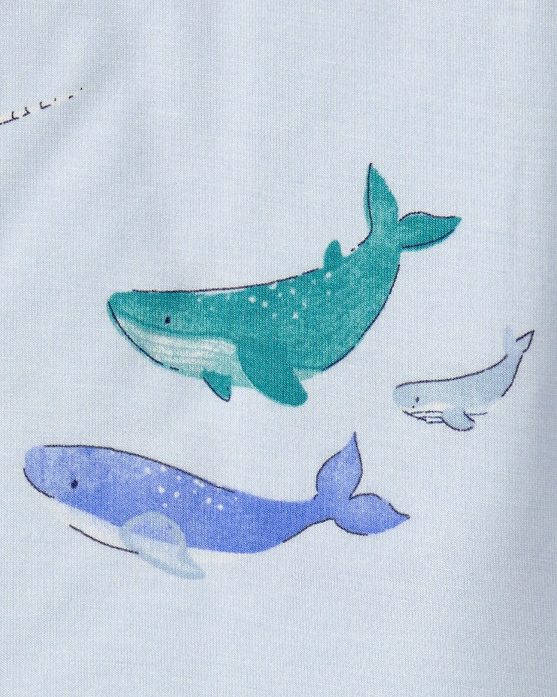 Toddler Boy Whale PurelySoft Short-Sleeve Snug Fit 2-Piece Pyjama Set - Blue