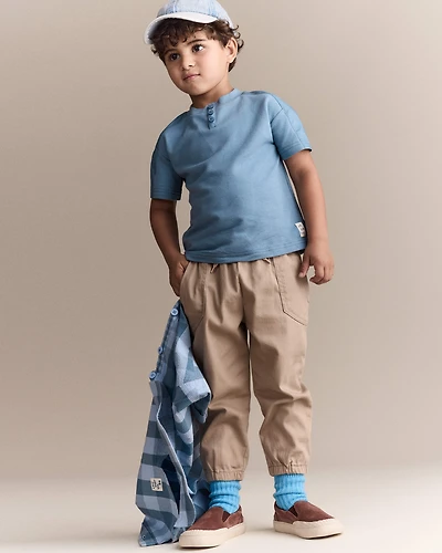 Toddler Boy Henley Tee - Teal