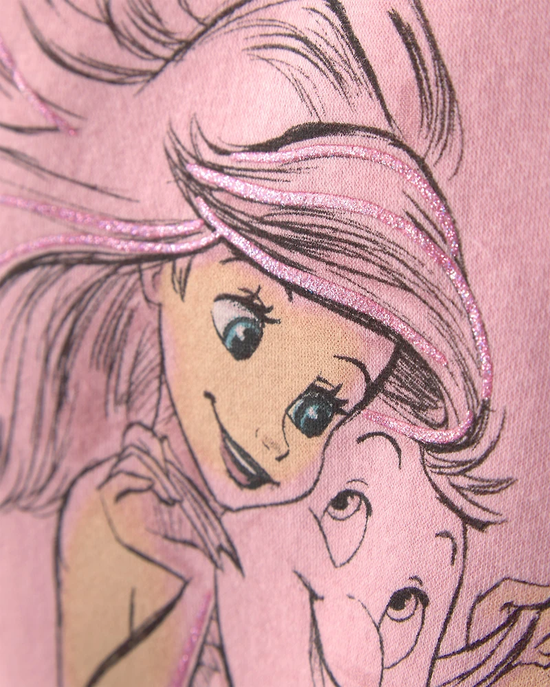 Toddler Girl Disney© Ariel Fleece Pullover Sweatshirt - Pink