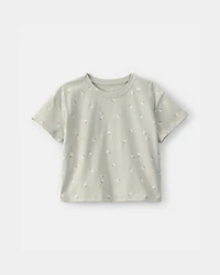 Toddler Girl Floral Tee - Green