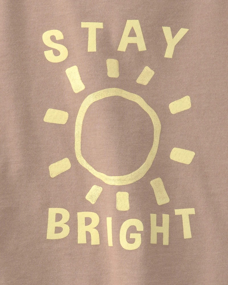 Toddler Boy 2-Piece 'Stay Bright' Top & Short Set - Brown