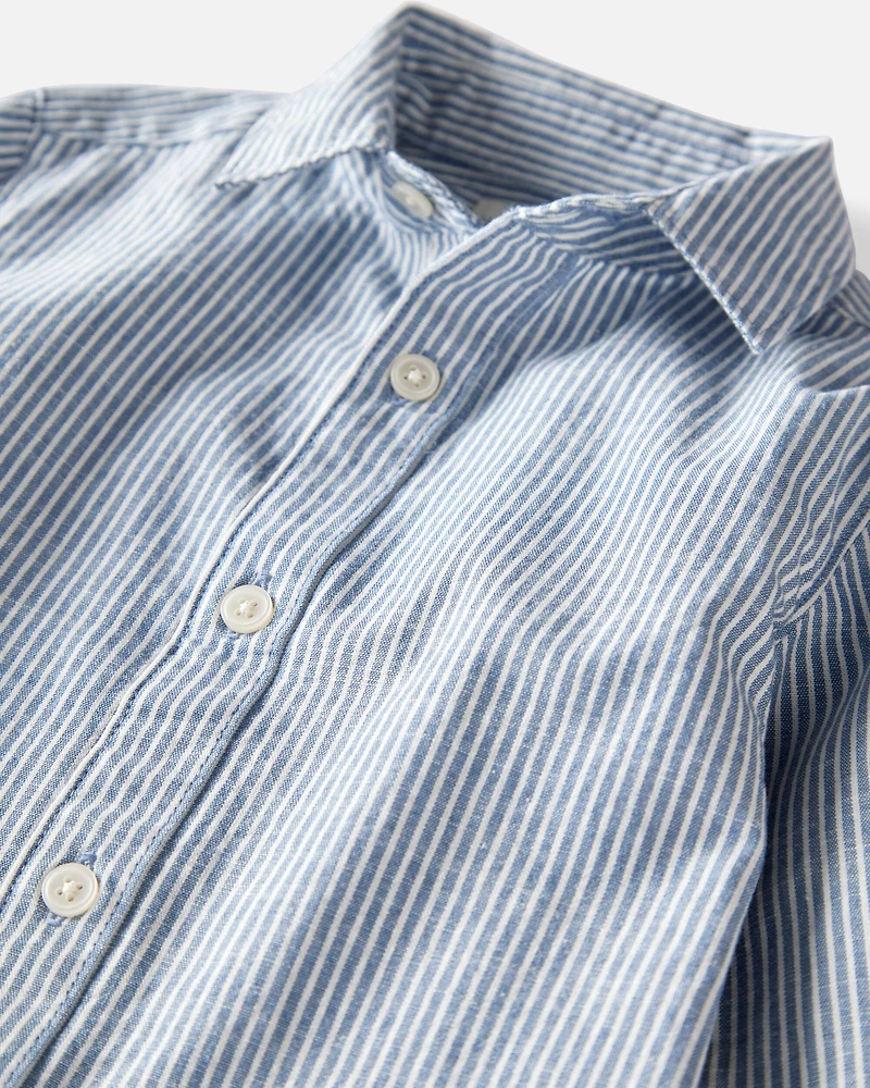 Toddler Boy Button-Front Shirt Made with Organic Cotton
