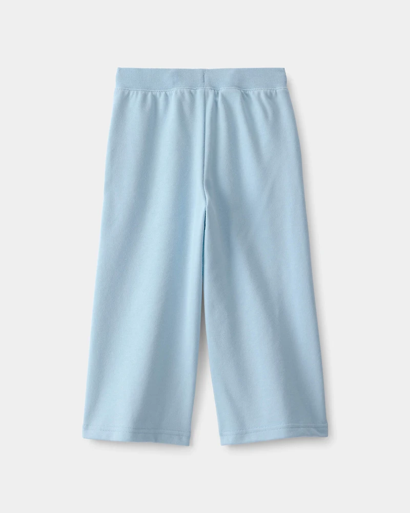 Toddler Girl French Terry Wide-Leg Pants - Blue