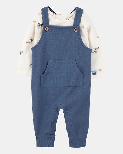 Baby Boy 2-Piece Long-Sleeve Tee & Thermal Coverall Set