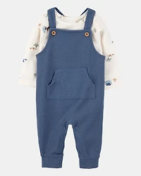 Baby Boy 2-Piece Long-Sleeve Tee & Thermal Coverall Set
