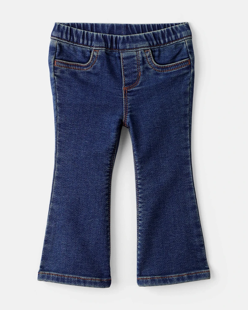 Baby Girl 2-Piece Floral Top and Denim Pants Set