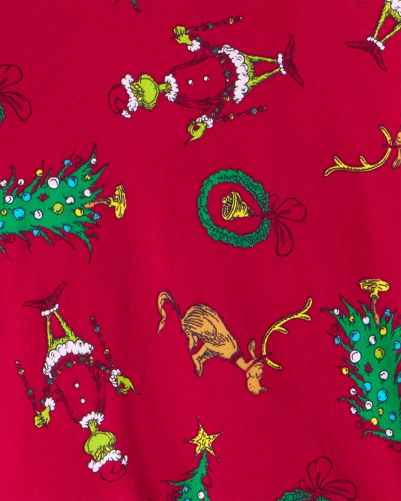 Kid Dr. Seuss™ The Grinch Print 100% Cotton Long-Sleeve Snug Fit 2-Piece Pyjamas - Red